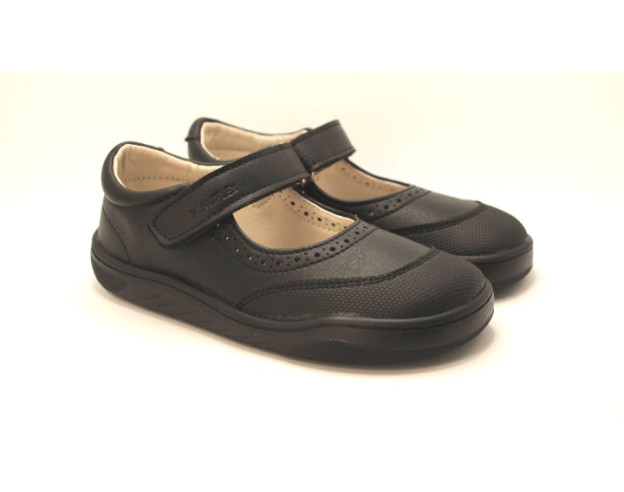 Zapato colegial respetuoso Piruflex para niña en color negro o azul marino con calado