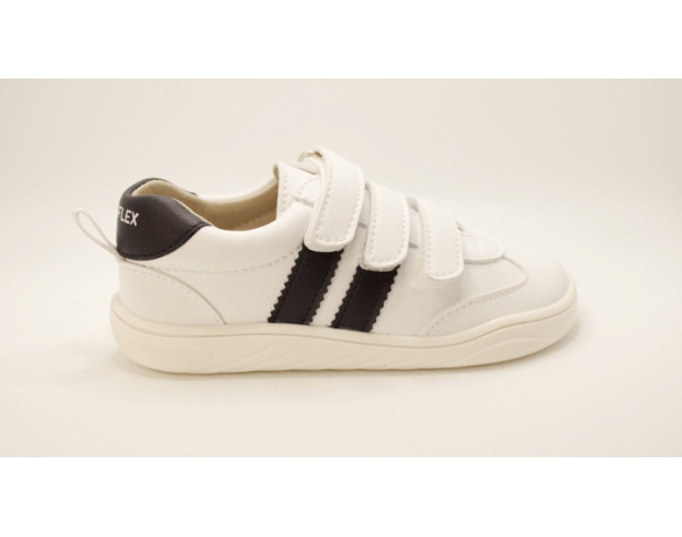 Zapatilla deportiva colegial Piruflex para niño | niña | unisex en color blanco, negro y azul marino