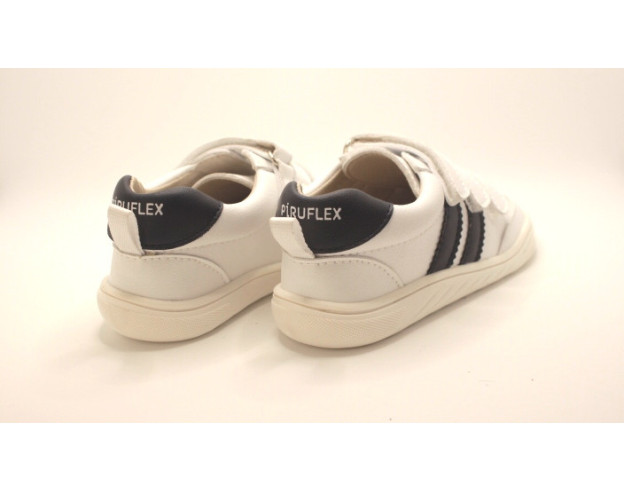 Zapatilla deportiva colegial Piruflex para niño | niña | unisex en color blanco, negro y azul marino