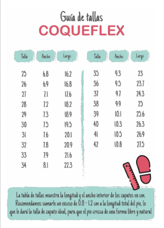 Guia de tallas Coqueflex